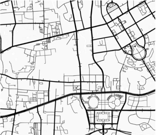 hongyan泓砚城市地图挂画北京5070cm北欧黑白线条客厅装饰画创意线描