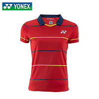 YONEX 尤尼克斯 羽毛球服女士运动POLO衫透气短袖T恤yy上衣比赛训练YOBC1001CR