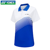 YONEX 尤尼克斯 羽毛球服女士短袖yy上衣T恤速干透气翻领POLO衫215081BCR