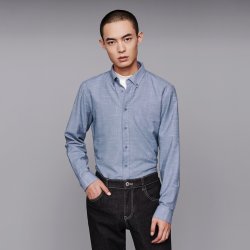 hla海澜之家男士时尚花纹舒适加绒长袖衬衫