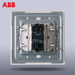 abb开关插座面板abb开关由艺单联一开双控带线au13553ww