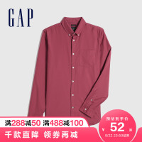 Gap 盖璞 男装休闲翻领牛津布长袖衬衫秋季新款男士潮流衬衣内搭上衣