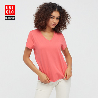 UNIQLO 优衣库 SUPIMA COTTON 女士V领短袖T恤 433578