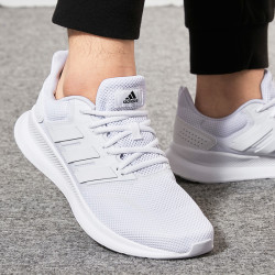adidas 阿迪达斯 男鞋官网旗舰正品2021新款夏季网面透气跑鞋白色运动
