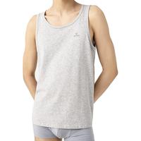 海澜之家 男夏季纯棉背心薄款透气无袖打底运动HBABXM2AAI0004 晴空白+薄雾灰9068 XL