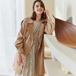 商品衣香丽影女士翻领风衣91081700236