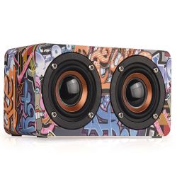 kaiqisj 涂鸦无线木质音箱 双磁芯蓝牙语音通话手机电脑桌面家用音响