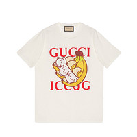 GUCCI 古驰 Bananya联名 女士圆领短袖T恤 615044 XJDGN 9095 白色 XS