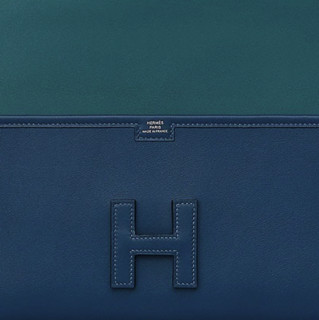 HERMÈS 爱马仕 女士小牛皮手拿包 H077838 蓝色