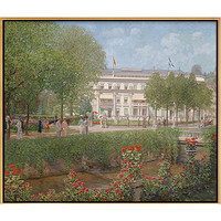 弘舍 奥托·艾伯特·科赫 北欧风景油画《巴登巴登酒店的景色》成品尺寸60x50cm 油画布 闪耀金