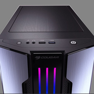 COUGAR 骨伽 GEMINI M RGB M-ATX机箱 半侧透 银色