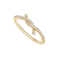 HEFANG Jewelry 何方珠宝 XTRA SMALL系列 女士扭结925银镀金戒指
