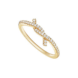 HEFANG Jewelry 何方珠宝 XTRA SMALL系列 女士扭结925银镀金戒指