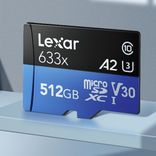 Lexar 雷克沙 TF633X Micro-SD存储卡 512GB（UHS-I、V30、U3、A2）+USB 3.0 二合一读卡器