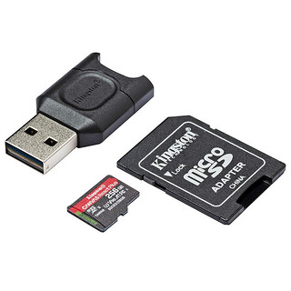 Kingston 金士顿 SDCR2 Micro-SD存储卡 256GB（UHS-II、V90、U3、A1）+MLPM 读卡器