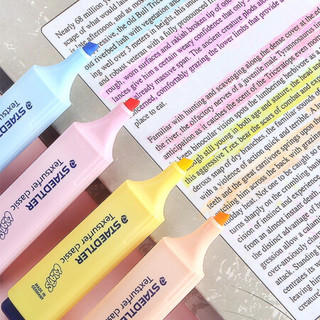 德国施德楼（STAEDTLER）荧光笔4色马卡龙色系套装1-5mm彩色重点标记笔办公学生用364CBK4