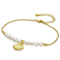 CHJ JEWELLERY 潮宏基 SCS43700003 贝壳925银珍珠手链 16cm