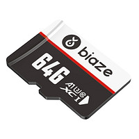 Biaze 畢亞茲 TF64 Micro-SD存儲卡 64GB（UHS-I、U3、A1）