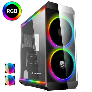 Great Wall 长城 领航国度 601 RGB E-ATX机箱 半侧透 黑色