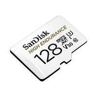 SanDisk 闪迪 存储卡TF卡MicroSD行车记录仪安防监控专用高度耐用家庭摄像带读卡器套餐 128G+二合一读卡器