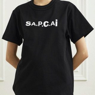 A.P.C. Sacai联名 Kiyo 女士圆领短袖T恤 JVV1608778672130 黑色 M
