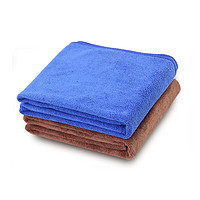 Good Weather 天气不错 高品质超细纤维洗车毛巾 30*70cm两条装 蓝色+咖啡色