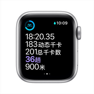 Apple Watch Series 6智能手表GPS款 44毫米银色铝金属表壳 白色运动型表带 M00D3CH/A