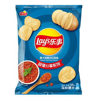 plus会员：Lay's 乐事 超值分享系列 马铃薯片 意大利香浓红烩味 135g