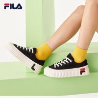 FILA 斐乐 帆布鞋女2021夏季新款女子运动板鞋厚底耐磨低帮休闲鞋学生时尚小白鞋GEAR 黑-BK-F12W124342A 39
