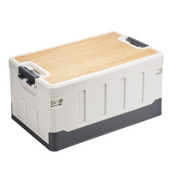 省40 6元 悦卡储物箱 Yuecar 悦卡汽车后备箱收纳箱户外露营置物箱车载可折叠整理箱rarex系列木盖大号60l 白色多少钱 什么值得买