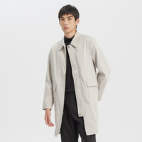 【热销尖货】男式风衣衬衫领时尚大口袋风衣休闲外套 XL 浅灰色