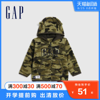 Gap 盖璞 婴儿LOGO熊耳运动卫衣592878 秋季新款童装摇粒绒加绒可爱开衫