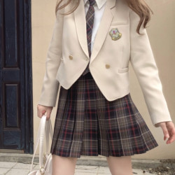 春日制服部 jk制服 小咖啡 深棕色格裙