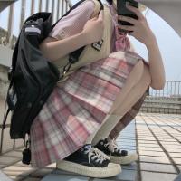 春日制服部 抚子香 jk制服 粉色百褶格裙 42cm S