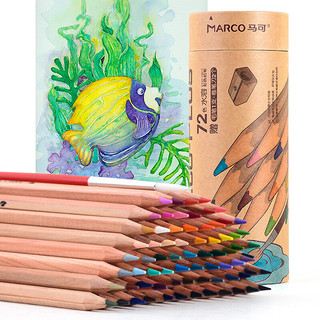MARCO 马可 原木系列72色水溶性彩色铅笔 手绘填色初学绘画练习无漆安心彩铅 筒装6120-72CT