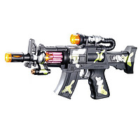 知鹿 儿童电动声光玩具枪音乐冲锋枪 中号31CM+3节5号电