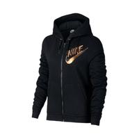 NIKE 耐克 SPORTSWEAR HOODIE FLEECE METALLIC 女子运动卫衣 938958-010 黑色 XXL