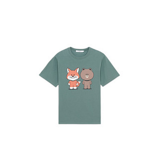 MAISON KITSUNÉ X LINE FRIENDS 男女款圆领短袖T恤 SPLNU00100