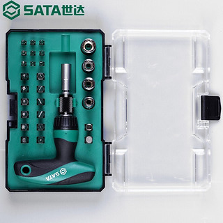 SATA 世达 螺丝刀套装工具棘轮精密多功能家用电脑维修拆机工具 29件棘轮螺丝批组套05493