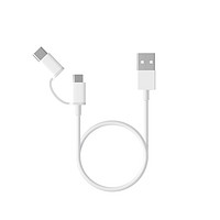 Xiaomi 小米 USB-A转Micro-B/Type-C 2.4A 数据线 TPE 0.3m 白色