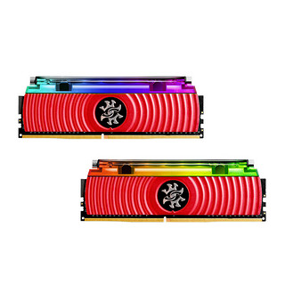 ADATA 威刚 XPG系列 龙耀 D80 DDR4 3600MHz RGB 台式机内存 灯条 红色 16GB 8GB*2
