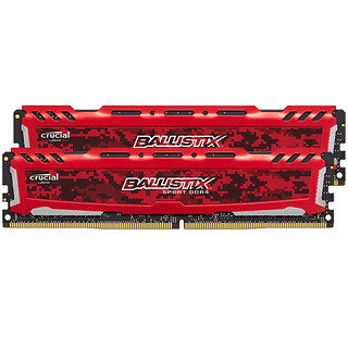 Crucial 英睿达 铂胜运动LT系列 Ballistix DDR4 2400MHz 台式机内存 马甲条 迷彩红 16GB BLS16G4D240FSE