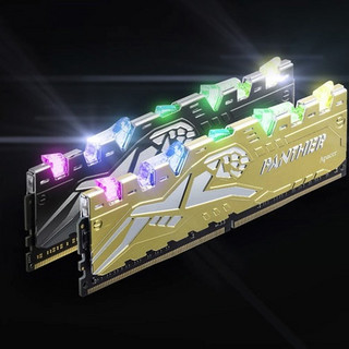 Apacer 宇瞻 黑豹 DDR4 3200MHz RGB 台式机内存 灯条 金色 16GB 8GB*2