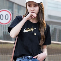Nike耐克女装上衣 2020夏秋新款时尚潮流运动休闲舒适透气圆领短袖跑步T恤CJ7915-100 CJ7915-010 XL