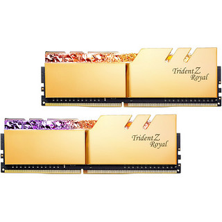 G.SKILL 芝奇 Trident Z Royal皇家戟系列 DDR4 4266MHz RGB 台式机内存 灯条 光跃金 16GB 8GBx2 F4-4266C19D-16GTRG