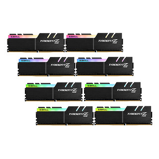 G.SKILL 芝奇 幻光戟 DDR4 3200MHz RGB 台式机内存 灯条 黑色 128GB 16GB*8 F4-3200C14Q2-128GTZR