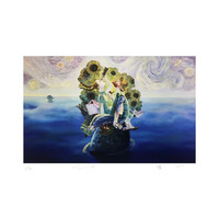 墨斗鱼 卜番限量数码微喷版画人物艺术品 客厅装饰画沙发背景墙壁画新中式轻奢挂画现代小清新简约餐厅 梵高先生 银色拉丝金属框