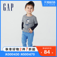 Gap 盖璞 男女幼童纯色抓绒运动卫裤755648 2021秋季新款童装针织长裤