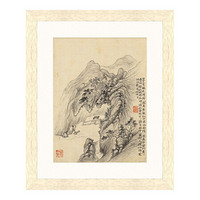 雅昌 华嵒《空山松泉图》36x44cm 宣纸 原木色实木框