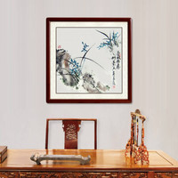 尚得堂 名家手绘国画写意山水画兰花画客厅沙发风景画装饰画现代中式花鸟壁画玄关字画挂画 单购买画芯-赠凌绢软裱-无框发顺丰 定制尺寸请联系客服-发顺丰